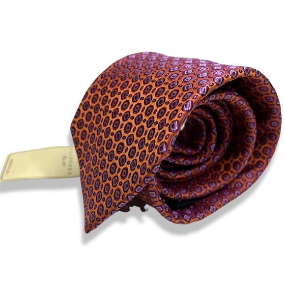 Pierre Cardin Red Orange Iridescent Slim Silk Tie NEW NWT - Picture 1 of 6